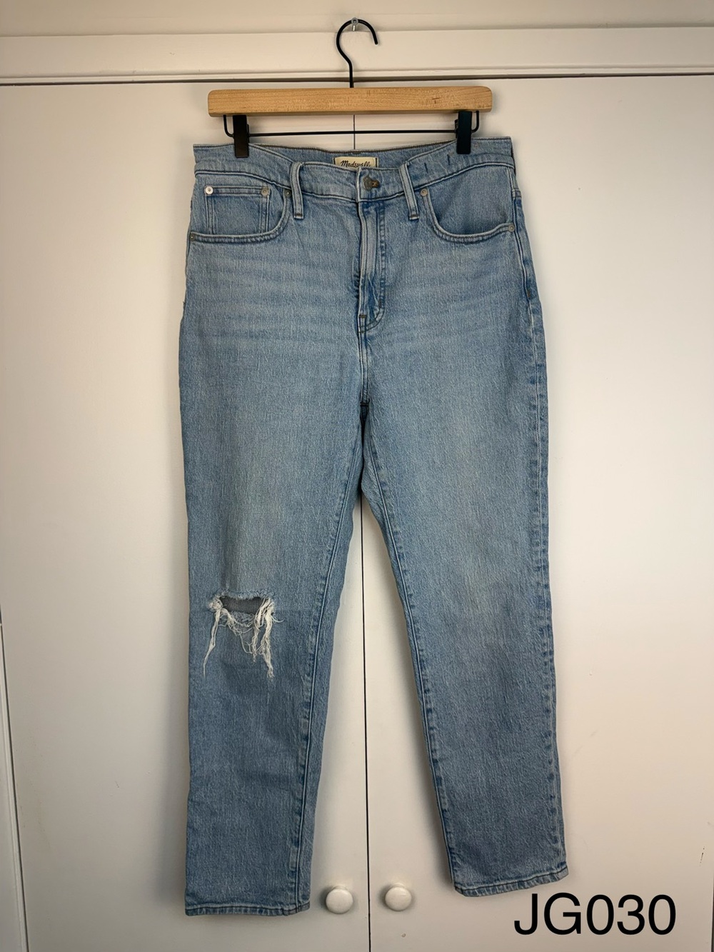 Madewell Perfect Vintage Jeans Size 31 Light Wash Distressed